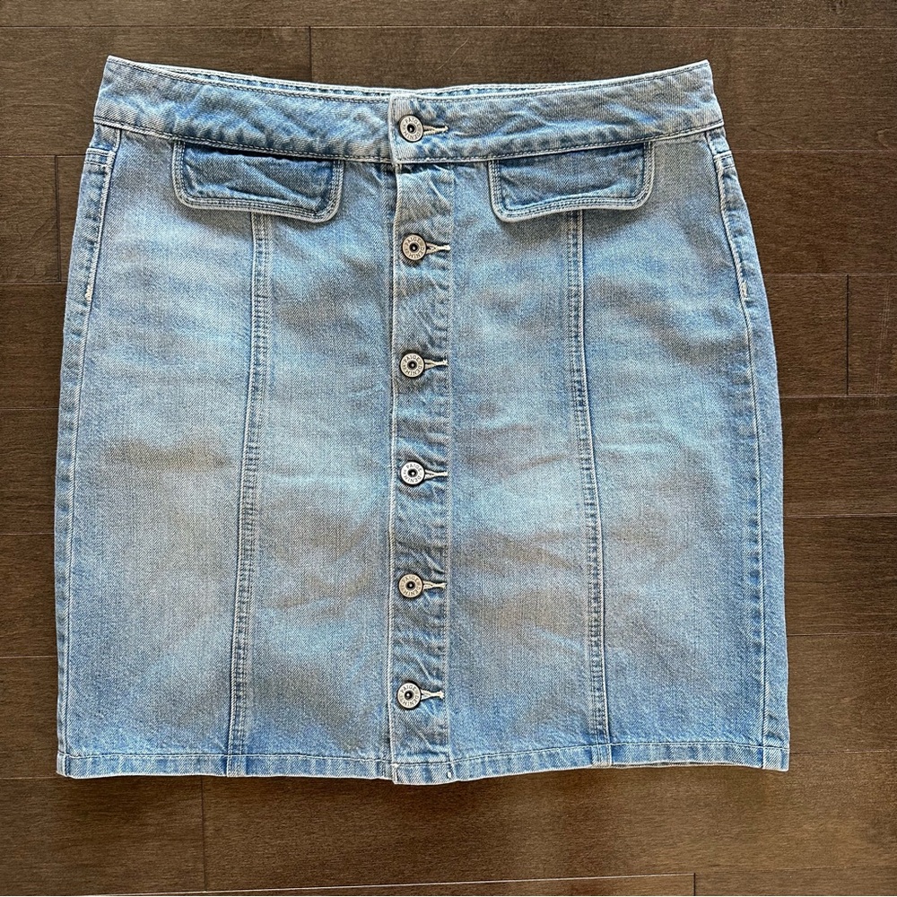 PAIGE Bianca Ambroise Button Front Denim Skirt High Rise Y2K Mini Size‎ 29